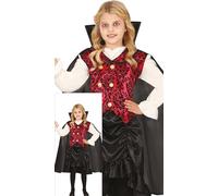 FIESTAS GUIRCA Disfraz de Vampiresa con Clase para Niña - Disfraz de Vampiresa Borgoña que Incluye Capa, Camisa, Chaleco y Falda - Disfraces de Halloween para niñas de 3 a 4 años