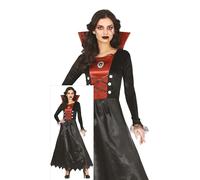 Fiestas Guirca Disfraz de Vampiresa Elegante - Vestido rojo y negro para niñas 10-12 años