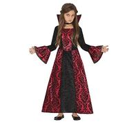 FIESTAS GUIRCA Disfraz de Vampiresa Glamurosa - Vestido Condesa Vampiro Rojo y Negro - Disfraz Niña Halloween 10-12 Años
