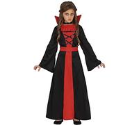 FIESTAS GUIRCA Disfraz de Vampiresa - Vestido Condesa Vampiro Rojo y Negro - Disfraz Niña Halloween 7-9 Años