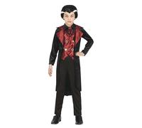Fiestas Guirca Disfraz de Vampiro Elegante Rojo y Negro para Niños 5-6 años