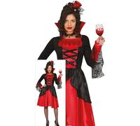 FIESTAS GUIRCA Disfraz de Vampiro Sanguinario Mujer - Vestido de Vampiro Rojo - Disfraces de Halloween para Mujer Talla S