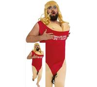 FIESTAS GUIRCA Disfraz de Vigilante de la Playa Hombre - Disfraz Despedida Soltero - Disfraces en Grupo Adulto, Rojo, Talla XL 56-58