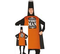 FIESTAS GUIRCA Disfraz de Whisky Man - Disfraz Divertido de Botella de Whisky para Hombre - Disfraz de Soltero para Despedida de Soltero Talla L