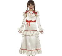 FIESTAS GUIRCA | Disfraz Devil Doll Infantil (7-9 Años) - Vestido para Niñas - Disfraz de Muñeca Diabólica y Demonio para Halloween, Carnaval y Fiestas - Ideal para Chicas - Blanco y Rojo