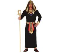 FIESTAS GUIRCA | Disfraz Egipcio Adulto Hombre (52-54/L) - Vestido, Cinturón, Cuello y Tocado - Ideal para Fiestas Temáticas y Halloween - Disfraces de Faraón y Antiguo Egipto - Negro y Dorado
