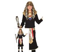 FIESTAS GUIRCA | Disfraz Egipcio Teen (14-16 Años) - Túnica, Cinturón, Cuello, Pantalón y Tocado - Disfraces de Faraón y Antiguo Egipto para Halloween, Carnaval y Fiestas de Disfraces - Negro y Oro