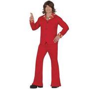 FIESTAS GUIRCA Disfraz Estrella Disco Rojo Hombre - Traje Discoteca Años 70 Hombre - Disfraz Años 60 Hombre Talla L 52-54
