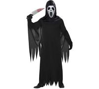 FIESTAS GUIRCA | Disfraz Ghost Assassin Adulto (52-54/L) - Máscara y Túnica - Disfraces de Fantasmas y Asesinos para Halloween, Carnaval y Fiestas de Disfraces - Ideal para Hombre - Negro