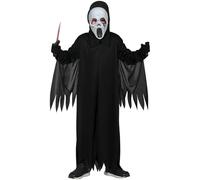 FIESTAS GUIRCA | Disfraz Ghost Assassin Infantil (7-9 Años) - Capucha y Túnica - Disfraces de Fantasmas y Asesinos para Halloween, Carnaval y Fiestas de Disfraces - Ideal para Niños - Negro