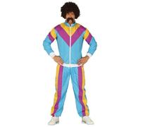 FIESTAS GUIRCA | Disfraz Gimnasta Hombre Adulto (54-56/XL) - Chaqueta y Pantalón - Disfraces de Deportes y Años '80 para Fiestas y Eventos - Ideal para Celebraciones y Carnaval - Azul y Morado