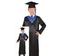FIESTAS GUIRCA - Disfraz graduado azul y negro Infantil Talla 10 - 12 años
