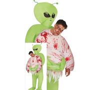 FIESTAS GUIRCA Disfraz Hinchable de Abducido por un Extraterrestre para Hombre - Disfraz de Extraterrestre Portador de Persona - Disfraces de Halloween para Hombre Talla L para Adulto