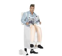 FIESTAS GUIRCA Disfraz Hinchable divertido de Hombre Sentado en el Inodoro - Disfraz Divertido Pantalones Abajo en el Váter para Hombre Adulto Talla 36-38