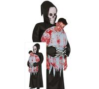 FIESTAS GUIRCA Disfraz Hinchable Llévame a la Tumba para Hombre - Disfraz de Parca llevando un Muerto - Disfraces de Halloween para Hombre Talla Adulto L