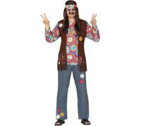 Fiestas Guirca Disfraz Hippie Tie Die Hombre años 60/70 Talla L 52-54