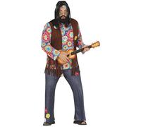 FIESTAS GUIRCA Tie Die Hippie Disfraz Hombre - Atuendo Hombre Años 70 - Disfraz Hippie Años 60 Hombre Talla XL 56-58