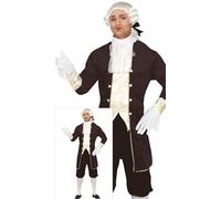 FIESTAS GUIRCA Disfraz Histórico de Duque Disfraz para Hombre - Traje de Noble Marqués Marrón - Atuendo de Marqués Veneciano Disfraz para Hombre Talla L