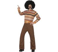 FIESTAS GUIRCA Disfraz Hombre Disco Nights - Atuendo Hombre Años 70 - Disfraces Hippie Años 60 Hombre Talla S 46-48