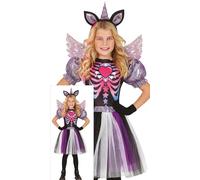 FIESTAS GUIRCA Disfraz infantil de unicornio siniestro para Halloween, diadema de unicornio, color morado, con tutú y alas, disfraz para niños de 3 a 4 años