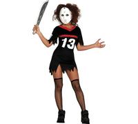 FIESTAS GUIRCA | Disfraz J.C Dead Adulto (42-44/L) - Máscara, Medias y Vestido - Disfraces de Halloween, Deportes y Fiestas de Terror para Mujeres - Ideal para Celebraciones y Eventos - Negro y Rojo
