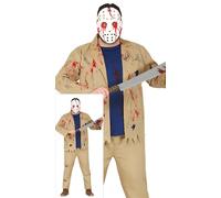 FIESTAS GUIRCA Disfraz de Jazz Dead Men - Disfraz de Asesino con máscara - Disfraces de Halloween para Hombre Talla Adulto XL