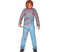 Fiestas Guirca Disfraz de Muñeca Asesina para hombre - Mono azul - Talla 14-16 años