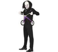 FIESTAS GUIRCA | Disfraz Killer Tricycle Adulto - Chaqueta, Pajarita, Pantalón, Pechera y Triciclo - Disfraces de Terror para Halloween, Carnaval y Fiestas de Disfraces - Hombre