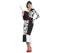 FIESTAS GUIRCA | Disfraz Lady Villain - Vestido y Cinturón - Disfraces de Villana, Años '50, y Retro para Halloween, Carnaval y Fiestas de Disfraces - Ideal para Mujer Adulta