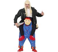 FIESTAS GUIRCA | Disfraz Let Me Go Payaso (52-54/L) - Pantalón Incluido - Disfraz de Muñeco Asesino para Halloween, Oktoberfest y Fiestas de Terror - Ideal para Hombre - Azul