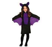 FIESTAS GUIRCA | Disfraz Little Bat Girl Infantil (10-12/Años) - Vestido, Capucha y Alas para Niñas - Disfraces de Murciélago y Animales para Halloween - Negro y Morado