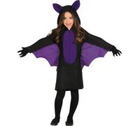 Fiestas Guirca Disfraz Little Bat Girl Infantil (7-9 años) - Vestido Capucha y Alas - Negro y Morado