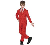 FIESTAS GUIRCA | Disfraz Mister Buffon Infantil (10-12 Años) - Chaqueta, Corbata y Pantalón - Disfraces de Payaso para Halloween, Carnaval y Fiestas de Disfraces - Ideal para Niños - Rojo