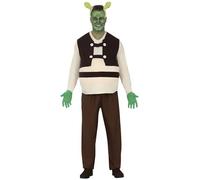 FIESTAS GUIRCA | Disfraz Monstruo del Pantano Adulto (48-50/M) - Camisa, Cinturón y Pantalón - Disfraces de Criaturas y Monstruos para Halloween y Carnaval - Hombre - Marrón y Beis