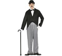 FIESTAS GUIRCA | Disfraz Mr. Actor Adulto (54-56/XL) - Chaqueta y Pantalón - Disfraces de Cine y Payasos para Halloween, Carnaval y Fiestas de Disfraces - Ideal para Hombres - Negro y Gris