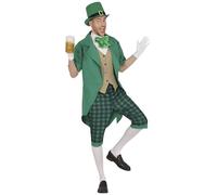 FIESTAS GUIRCA Disfraz Mr. Patrick Hombre - Duende Verde Encantador - Disfraces Día San Patricio Hombre Talla M 48-50