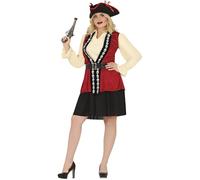 FIESTAS GUIRCA Disfraz Mujer Pirata Mujer incl. Sombrero de Pirata - Traje de Vestido Corto de Calavera Pirata - Disfraz de para Mujer Talla XL 46-48