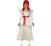 FIESTAS GUIRCA | Disfraz Muñeca Maldita Adulta (38-40/M) - Vestido - Disfraces de Terror y Horror para Halloween, Carnaval y Fiestas de Disfraces - Ideal para Mujeres - Beige