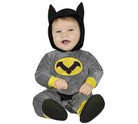 FIESTAS GUIRCA | Disfraz Night Hero Infantil (2-3 Años) - Capucha y Mono - Disfraces de Superhéroes y Villanos, Gata-Murciélago para Halloween y Fiestas - Ideal para Niños - Gris y Amarillo