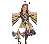 FIESTAS GUIRCA Disfraz Niña Mariposa Maravillosa - Vestido Mariposa Amarilla con Alas - Disfraces Niña - Niñas Edad 10-12 Años