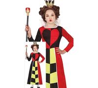 FIESTAS GUIRCA Disfraz Niña Reina de Corazones - Reina de Cuento - Disfraces Infantiles Niñas - Niñas Edad 5-6 Años