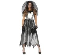 FIESTAS GUIRCA Disfraz de Novia Fantasma - Vestido de Novia y Diadema con Velo para Mujer Adulta Talla M 38-40