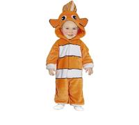 Fiestas Guirca Disfraz Pez Payaso - Mono rayas y capucha - Bebé 12-18 meses Naranja/Blanco