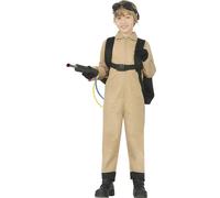 FIESTAS GUIRCA | Disfraz Phantom Hunter Infantil (5-6/Años) - Mochila y Mono para Cazador Fantasma - Disfraces de Halloween, Carnaval y Fiestas de Terror - Ideal para Niños y Niñas - Beis y Negro