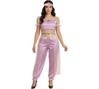 FIESTAS GUIRCA | Disfraz Princesa del Desierto (36-38/S) - Camisa, Diadema y Pantalón - Disfraces de Árabe y Oriental para Carnaval y Fiestas de Disfraces - Ideal para Mujeres Adultas - Rosa