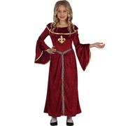 FIESTAS GUIRCA disfraz princesa medieval infantil vestido granate flor