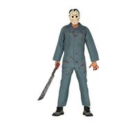 FIESTAS GUIRCA | Disfraz Psycho - Mono para Adolescentes y Adultos - Disfraces de Cine y Halloween para Fiestas de Terror y Oktoberfest - Ideal para Chicos y Hombres - Gris