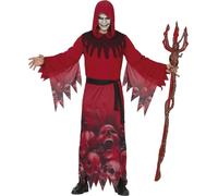 FIESTAS GUIRCA | Disfraz Red Reaper Adulto (52-54/L) - Capucha, Cinturón y Túnica - Disfraces de Diablo y Demonio para Halloween, Carnaval y Fiestas de Disfraces - Ideal para Hombre - Rojo