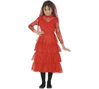 FIESTAS GUIRCA | Disfraz Red Wife Infantil - Vestido y Velo - Disfraces de Novia, Princesa y Cuentos para Halloween, Carnaval y Fiestas de Disfraces - Ideal para Niñas