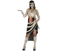 FIESTAS GUIRCA | Disfraz Reina Egipcia Momia (42-44/L) - Vestido, Calentadores, Cinturón, Cuello y Mangas - Disfraces de Egipto para Halloween y Fiestas de Disfraces - Mujer Adulta - Blanco y Negro
